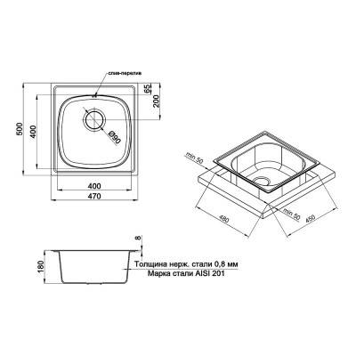 Будкрам купить Кухонная мойка ULA 6110 Satin (ULA6110SAT08) Кухонная мойка ULA 6110 Satin (ULA6110SAT08) 4