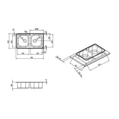 Будкрам купить Кухонная мойка ULA 5104 Satin (ULA5104SAT08) Кухонная мойка ULA 5104 Satin (ULA5104SAT08) 4