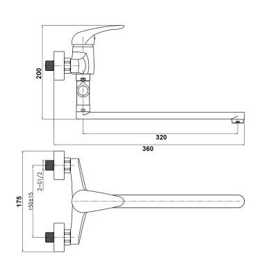 Будкрам купить Смеситель для ванны SW G-Ferro Mars 005 EURO Смеситель для ванны SW G-Ferro Mars 005 EURO 4