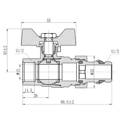 Будкрам купити Кран кульовий "Американка" SD Forte 1/2" з антипротечкою прямий SF222W15 Кран кульовий "Американка" SD Forte 1/2" з антипротечкою прямий SF222W15 4