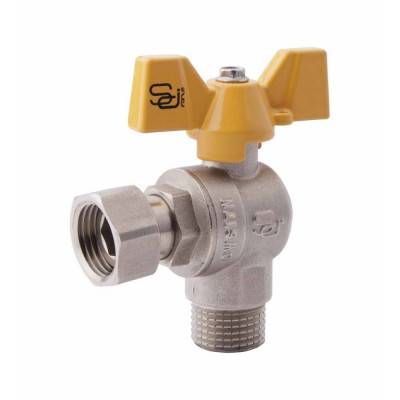 Будкрам купити Кран кульовий з накидною гайкою SD Forte 3/4" ВН для газу кутовий SF225G20