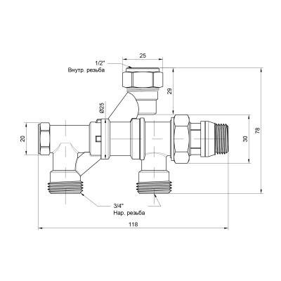 Будкрам купити Кран радіаторний комбінований Icma 1/2"х3/4", нижнє підключення №877 Кран радіаторний комбінований Icma 1/2"х3/4", нижнє підключення №877 3