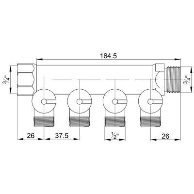 Будкрам купити Колектор Icma 1" 4 виходи №227 Колектор Icma 1" 4 виходи №227 4