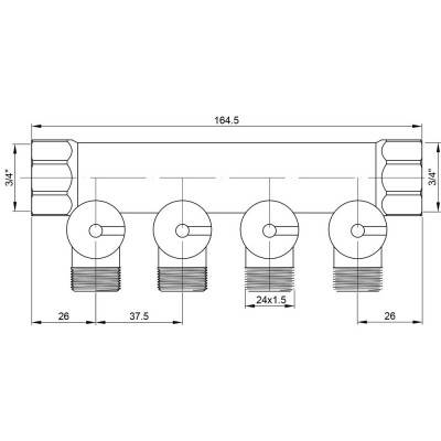 Будкрам купити Колектор Icma 3/4" 4 виходи №228 Колектор Icma 3/4" 4 виходи №228 3