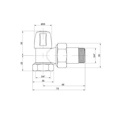 Будкрам купить Кран радиаторный Icma 3/4" угловой без ручки №805 Кран радиаторный Icma 3/4" угловой без ручки №805 3