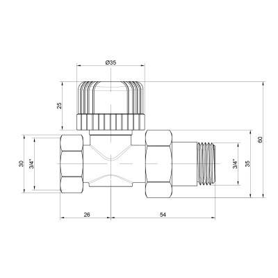 Будкрам купити Кран радіаторний Icma 3/4" 28х1,5 прямий №775 Кран радіаторний Icma 3/4" 28х1,5 прямий №775 4