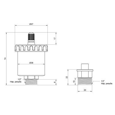 Будкрам купити Повітрявідвідник автоматичний Icma №707+710 Повітрявідвідник автоматичний Icma №707+710 4