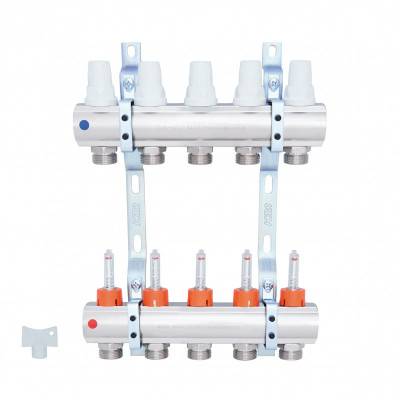 Будкрам купити Колектор Icma 1" 5 виходів, з витратомірами №K013 Колектор Icma 1" 5 виходів, з витратомірами №K013 5