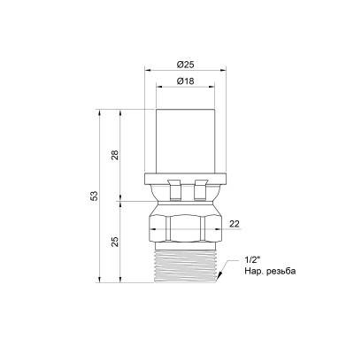 Будкрам купити Перехідник прес Icma 16х1/2" НР №402 Перехідник прес Icma 16х1/2" НР №402 3