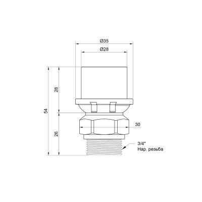Будкрам купить Переходник пресс Icma 26х3/4" НР №402 Переходник пресс Icma 26х3/4" НР №402 3