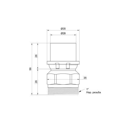 Будкрам купити Перехідник прес Icma 26х1" НР №402 Перехідник прес Icma 26х1" НР №402 3