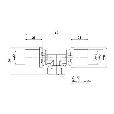 Будкрам купить Тройник пресс Icma 20х1/2"х20 ВР №408 Тройник пресс Icma 20х1/2"х20 ВР №408 3