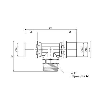 Будкрам купити Трійник прес Icma 26х1"х26 НР №407 Трійник прес Icma 26х1"х26 НР №407 3