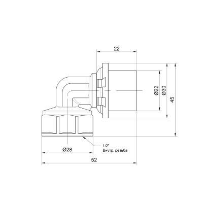 Будкрам купити Кутник прес Icma 20х1/2" ВР №405 Кутник прес Icma 20х1/2" ВР №405 3