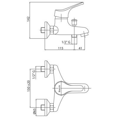 Будкрам купить Смеситель для ванны Bianchi Delta VSCSTR2004DLTSKCRM Смеситель для ванны Bianchi Delta VSCSTR2004DLTSKCRM 4