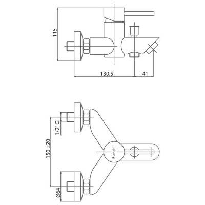 Будкрам купить Смеситель для ванны Bianchi Style VSCSTY2004SKCRM Смеситель для ванны Bianchi Style VSCSTY2004SKCRM 4