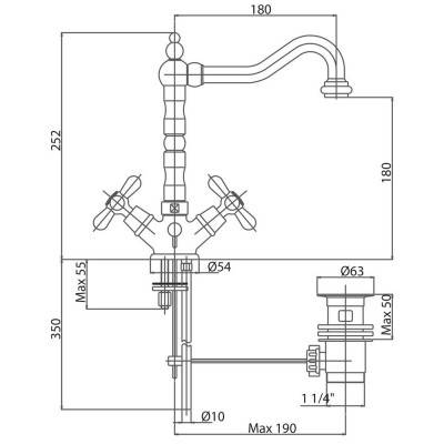 Будкрам купить Смеситель для раковины Bianchi Old LVBOLF10400ACRM Смеситель для раковины Bianchi Old LVBOLF10400ACRM 4
