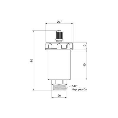 Будкрам купити Повітрявідвідник автоматичний Icma 3/8" №709 Повітрявідвідник автоматичний Icma 3/8" №709 4