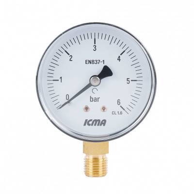 Будкрам купити Манометр Icma 1/4" 0-10 бар, нижнє підключення №244