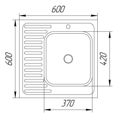 Будкрам купить Кухонная мойка UA 6060-R Polish (UA6060RPOL04) Кухонная мойка UA 6060-R Polish (UA6060RPOL04) 4