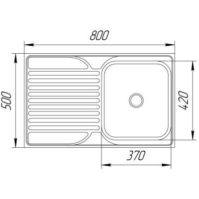 Будкрам купити Кухонна мийка UA 5080-R Polish (UA5080RPOL04) Кухонна мийка UA 5080-R Polish (UA5080RPOL04) 4