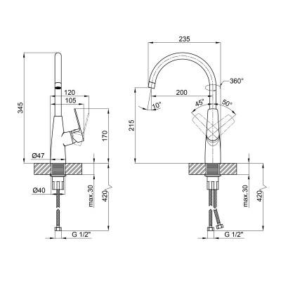 Будкрам купити Змішувач для кухні Qtap Tenso CRM 007F Змішувач для кухні Qtap Tenso CRM 007F 4