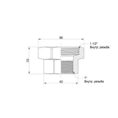Будкрам купити Перехідник плоский Icma 1" 1/2х1" ВР №789 Перехідник плоский Icma 1" 1/2х1" ВР №789 3