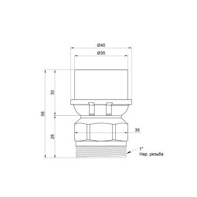 Будкрам купити Перехідник прес Icma 32х1" НР №402 Перехідник прес Icma 32х1" НР №402 3