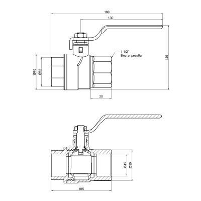 Будкрам купити Кран шаровий SD Forte 1" 1/2 ВР для води (ручка) SF600W40 Кран шаровий SD Forte 1" 1/2 ВР для води (ручка) SF600W40 4