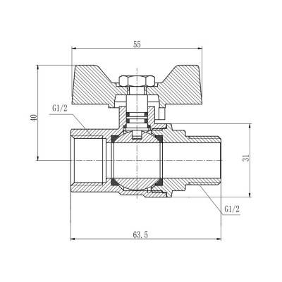 Будкрам купити Кран кульовий SD Forte 1/2" ВН для газу (метелика) SF607G15 Кран кульовий SD Forte 1/2" ВН для газу (метелика) SF607G15 4