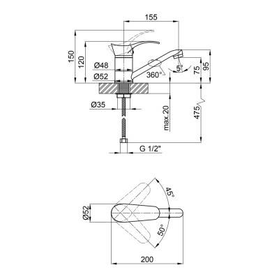 Будкрам купить Смеситель для кухни Qtap Eris СRM 003М 150 мм Смеситель для кухни Qtap Eris СRM 003М 150 мм 4