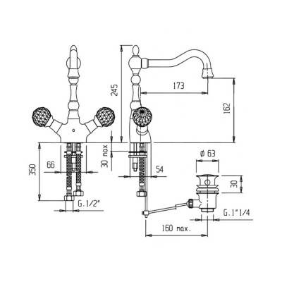 Будкрам купить Смеситель для раковины Bianchi Boheme LVBBOM10360ACRM Смеситель для раковины Bianchi Boheme LVBBOM10360ACRM 4