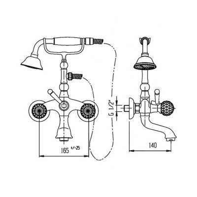 Будкрам купить Смеситель для ванны Bianchi Boheme VSCBOM102300CRM Смеситель для ванны Bianchi Boheme VSCBOM102300CRM 2