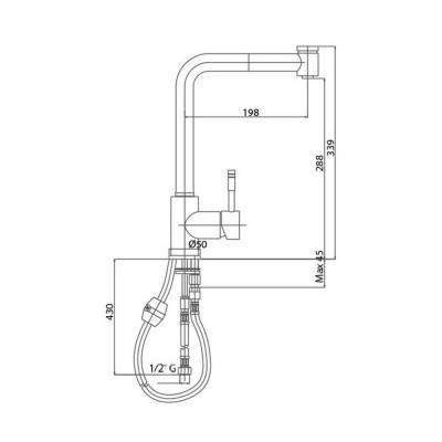 Будкрам купити Змішувач для кухні з висувним виливом Bianchi Mody LVMMDY2008ACRM Змішувач для кухні з висувним виливом Bianchi Mody LVMMDY2008ACRM 4