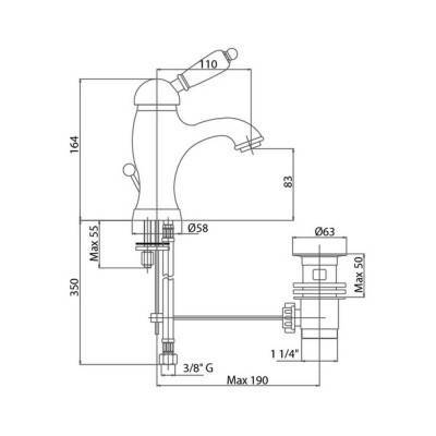 Будкрам купити Змішувач для біде Bianchi Elite BIDELT2003011IAVRA з донним клапаном Змішувач для біде Bianchi Elite BIDELT2003011IAVRA з донним клапаном 4