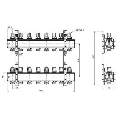 Будкрам купить Коллектор Icma 1" 8 выходов, без расходомера №K005 Коллектор Icma 1" 8 выходов, без расходомера №K005 4