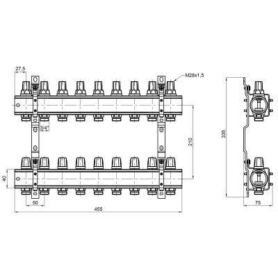 Будкрам купити Колектор Icma 1" 9 виходів, без витратоміра №K005 Колектор Icma 1" 9 виходів, без витратоміра №K005 4