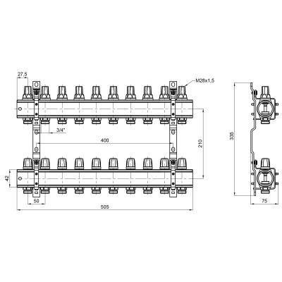 Будкрам купить Коллектор Icma 1" 10 выходов, без расходомера №K005 Коллектор Icma 1" 10 выходов, без расходомера №K005 4