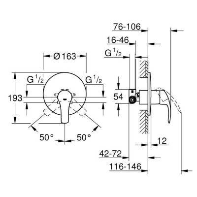 Будкрам купить Смеситель скрытого монтажа для душа Grohe Eurosmart 33556002 Смеситель скрытого монтажа для душа Grohe Eurosmart 33556002 4