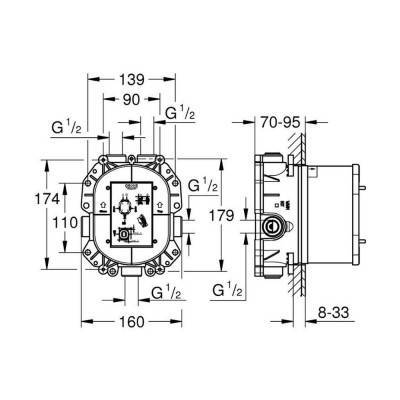 Будкрам купить Универсальная внутренняя часть термостатического смесителя Grohe Rapido T 35500000 Универсальная внутренняя часть термостатического смесителя Grohe Rapido T 35500000 4