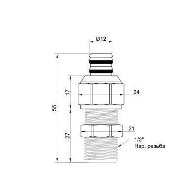 Будкрам купить Переходник обжимной Icma 16х1/2" НР №531 Переходник обжимной Icma 16х1/2" НР №531 3