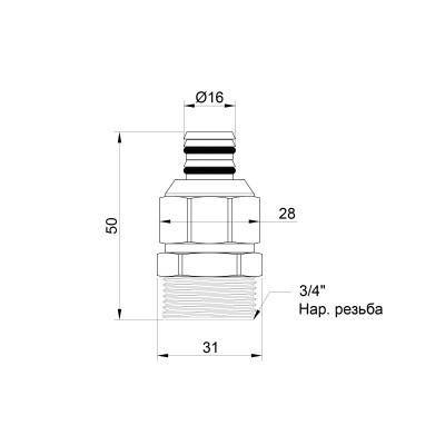 Будкрам купить Переходник обжимной Icma 16х3/4" НР №531 Переходник обжимной Icma 16х3/4" НР №531 3