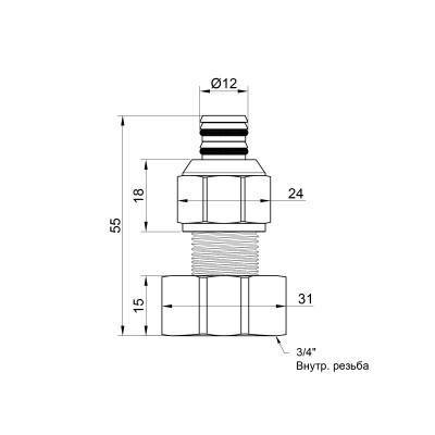 Будкрам купити Перехідник обжимний Icma 16х3/4" ВР №532 Перехідник обжимний Icma 16х3/4" ВР №532 3