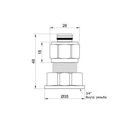 Будкрам купити Перехідник обжимний Icma 20х3/4" ВР №542 Перехідник обжимний Icma 20х3/4" ВР №542 3