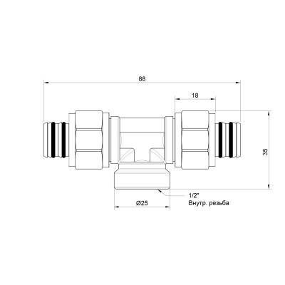 Будкрам купити Трійник обжимний Icma 20х1/2"х20 ВР №548 Трійник обжимний Icma 20х1/2"х20 ВР №548 3