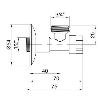 Будкрам купить Кран приборный буксовый Icma 1/2"х3/4" угловой №519 Кран приборный буксовый Icma 1/2"х3/4" угловой №519 4