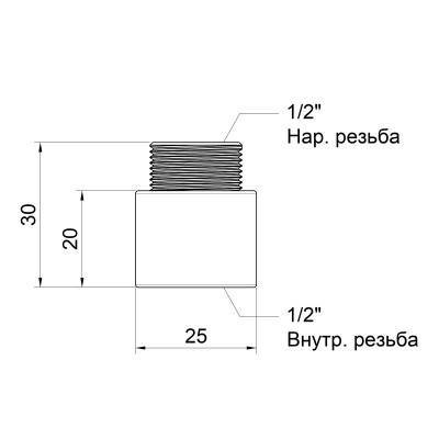 Будкрам купити Подовжувач Icma 20х1/2" №19 Подовжувач Icma 20х1/2" №19 4
