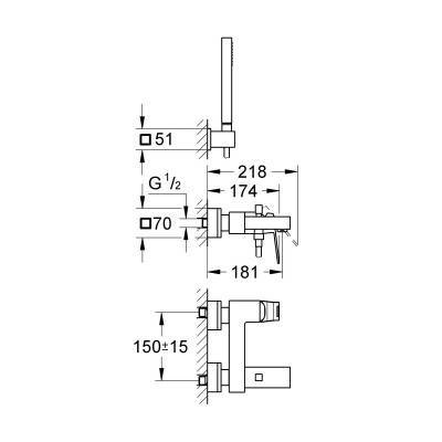 Будкрам купить Смеситель для ванны Grohe Eurocube 23141000 Смеситель для ванны Grohe Eurocube 23141000 4