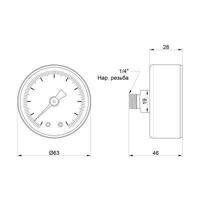 Будкрам купити Манометр Icma 1/4" 0-10 бар, заднє підключення №243 Манометр Icma 1/4" 0-10 бар, заднє підключення №243 4