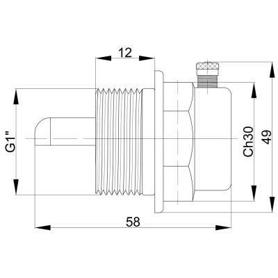 Будкрам купити Заглушка радіаторна Icma 1" з повітровідвідником (права) №716 Заглушка радіаторна Icma 1" з повітровідвідником (права) №716 3